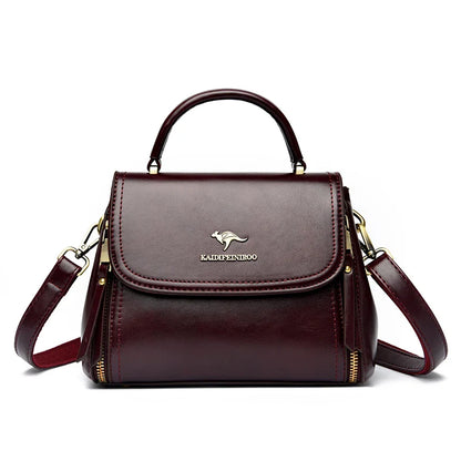 Luxury Women’s Leather Designer Handbag – High Quality Casual Tote Top-Handle Shoulder Messenger Bag