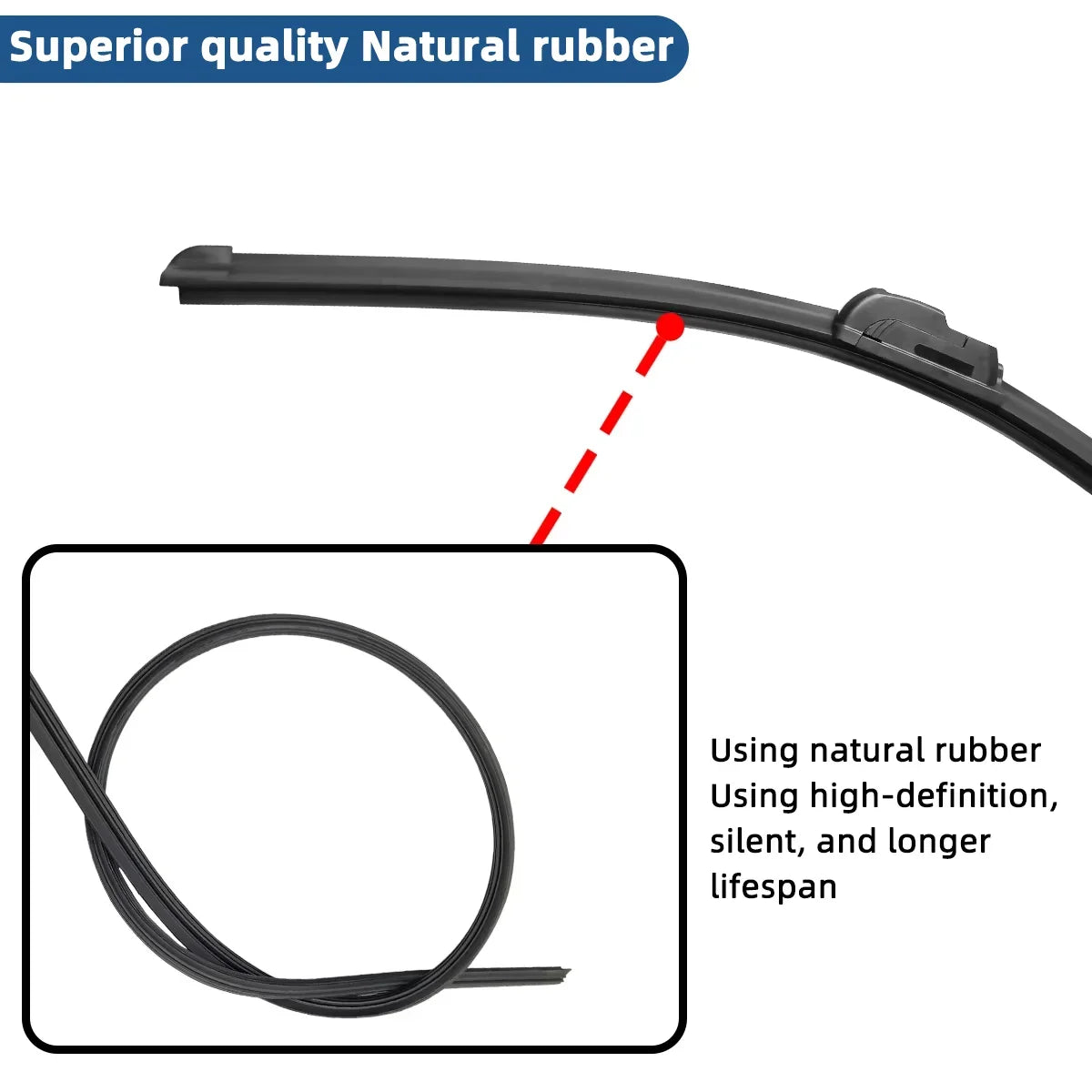 Universal Frameless Windshield Wiper Blade - 9mm J Hook Type Long Lasting Car Wiper Replacement