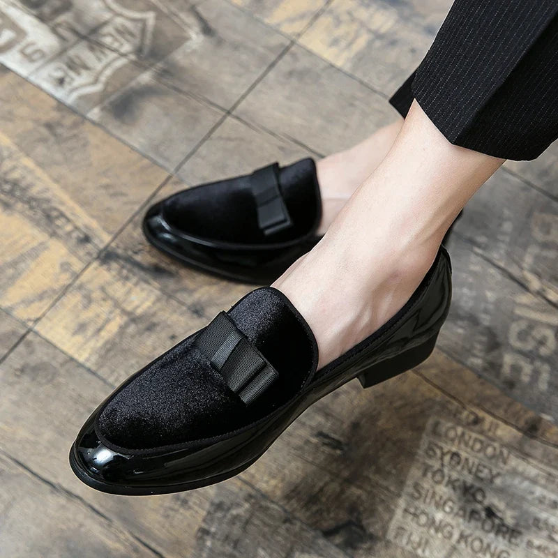 Men’s Patent Leather Oxford Shoes - Luxury Italian-Style Groom and Wedding Dress Shoes Size 48