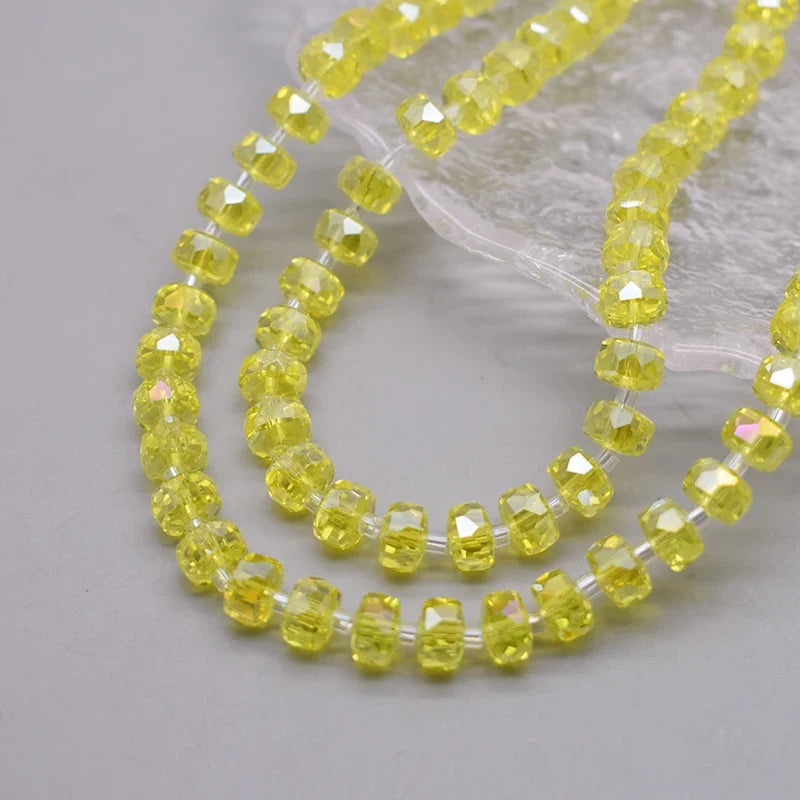 8mm Crystal Glass Beads Set - 30PCS Color Wheel Faceted Round Loose Beads for DIY Jewelry Making & Bracelets