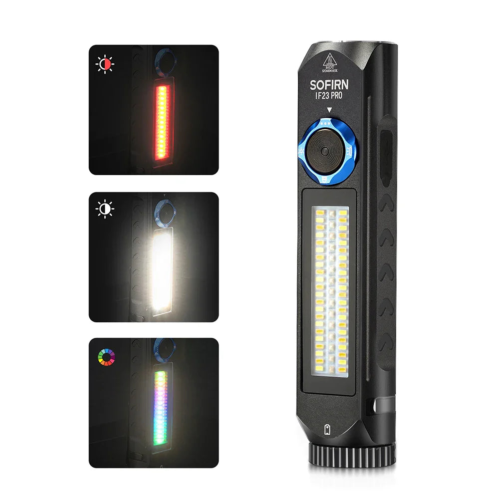 Sofirn IF23 PRO RGB Flashlight – 5000 Lumen XHP70B LED, 21700 USB-C Rechargeable Torch with Magnetic Base