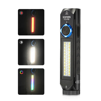 Sofirn IF23 PRO RGB Flashlight – 5000 Lumen XHP70B LED, 21700 USB-C Rechargeable Torch with Magnetic Base