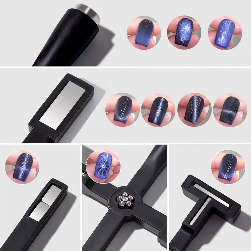 Nail Art Magnetic Wand Pen Set - 3D Cat Eye Gel Painting, UV Gel Polish Magnet Tools for Magic Manicure