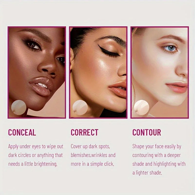 USHAS Sponge Head Concealer – Black Circles, Tear Marks, Acne & Skin Imperfections Waterproof Foundation Makeup Eraser