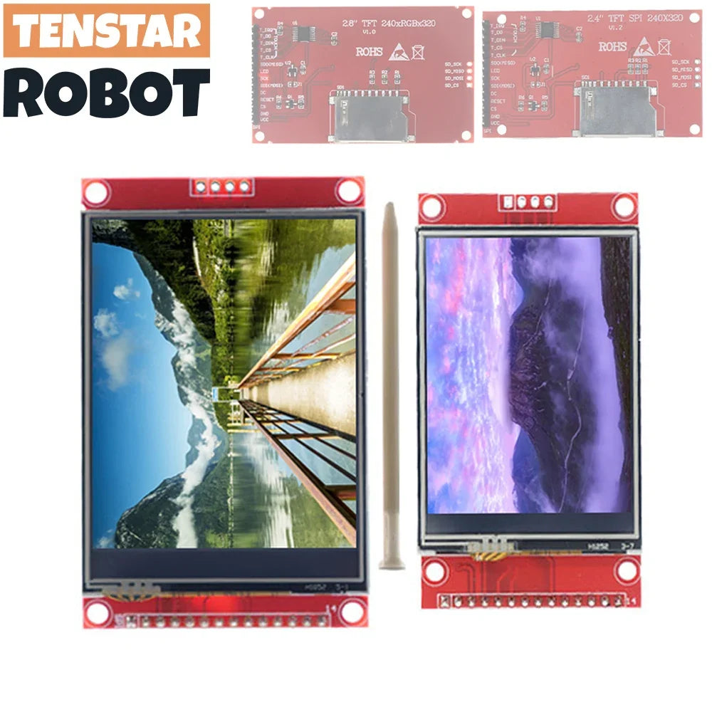 2.4/2.8-Inch TFT LCD Touch Display Module 240x320 - ILI9341 SPI Serial Screen with Touch Pen for Arduino DIY Projects