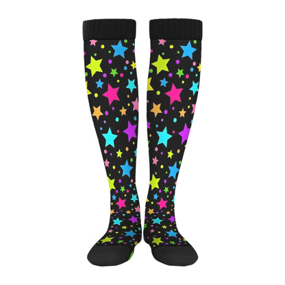 Colorful Star Novelty Socks for Women & Men, Hip-Hop Fashion Compression Warm Comfortable Street Style Gift Stockings