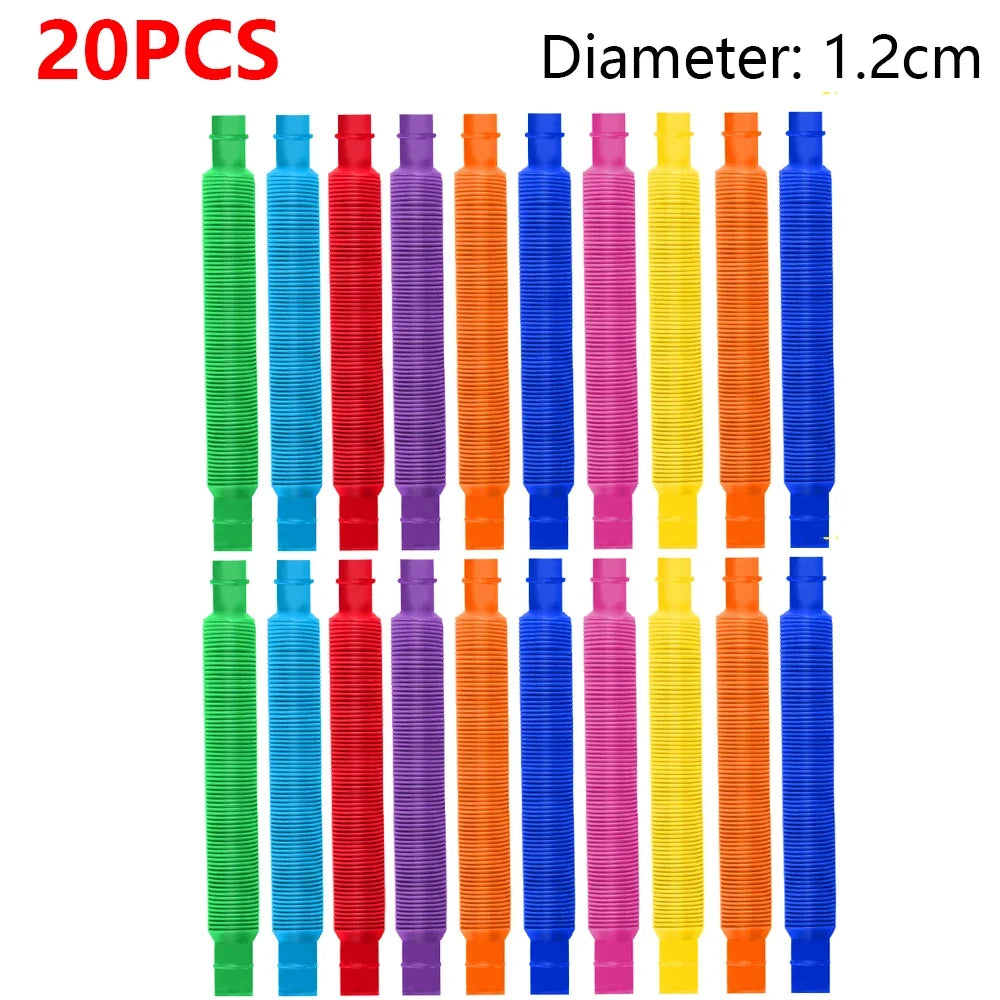 Colorful Pop Tubes Fidget Toys - Telescopic Sensory Stress Relief Toys for Kids & Adults