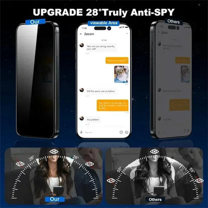 Anti-Spy Privacy Screen Protector for iPhone 11–16 Series – Dust-Free Glass for Pro Max, Mini, Plus, XS, XR, 7, 8
