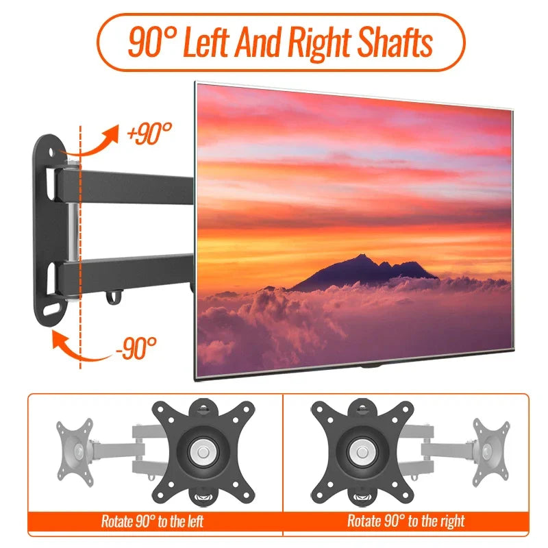 Universal Adjustable TV Wall Mount Bracket – Rotatable Holder for 14-32" LCD & LED Flat Panel Monitors