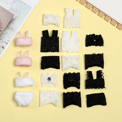 Soft Lace Underwear for 30cm Dolls – Bra & Briefs for Blythe 1/6 BJD Dolls, Dollhouse Kids Toy Clothing