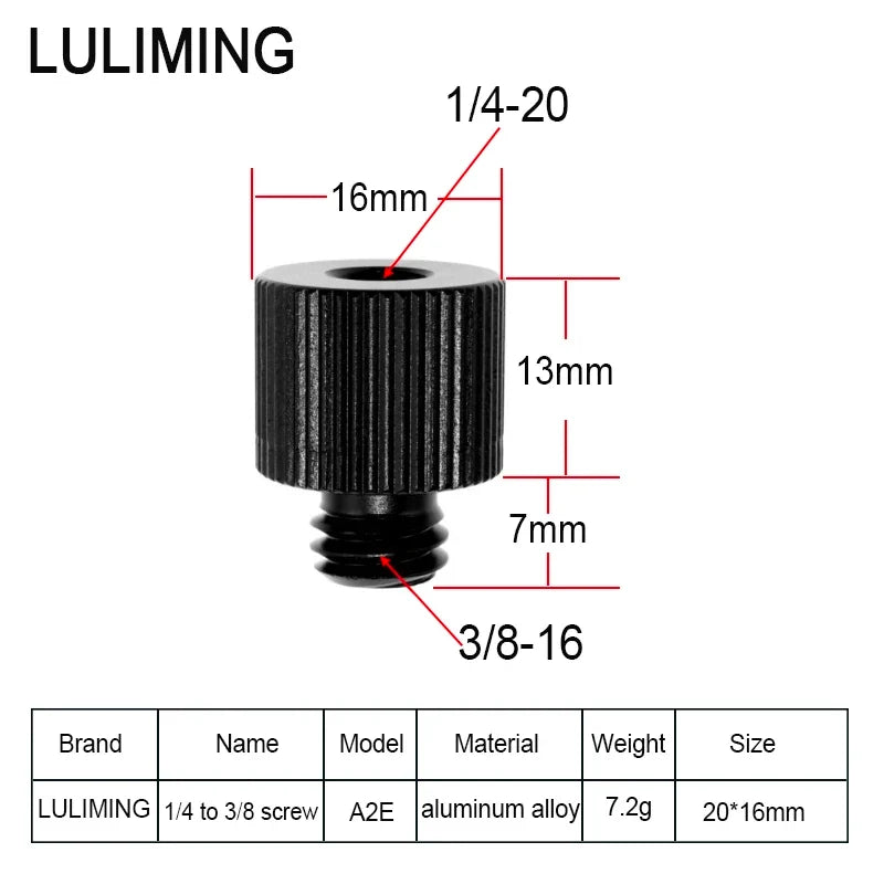 1/4 to 3/8 Inch Camera Screw Adapter - 5/8-27 Microphone Thread Converter for Tripod Ball Head Photography Accessories