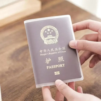 Passport Protective Cover – Transparent Frosted PVC, Waterproof Multi-Function Business & Credit Card Document Case Pouch