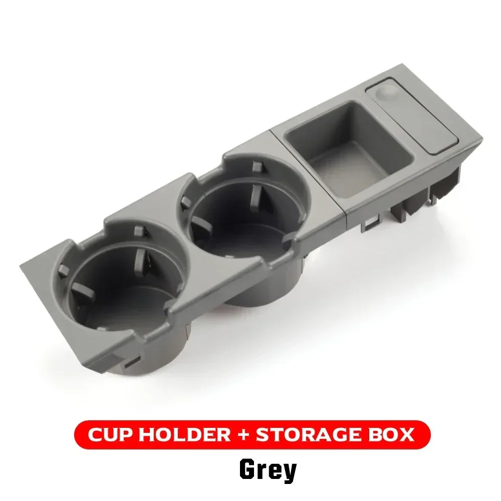 Double Hole Car Storage Box – Coin & Cup Holder for BMW E46 Series 1999-2006, Front Center Console, OEM 51168217953