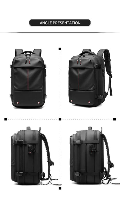 Men's Travel Backpack - Vacuum Compression 17" Laptop Backpack, Large Capacity Business & Hiking Bag