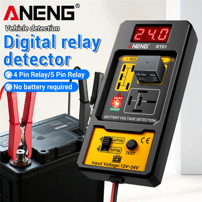 ANENG RT01 Relay Tester - Digital 11-25V Vehicle Battery Voltage Detector for 4/5 Pin Relays