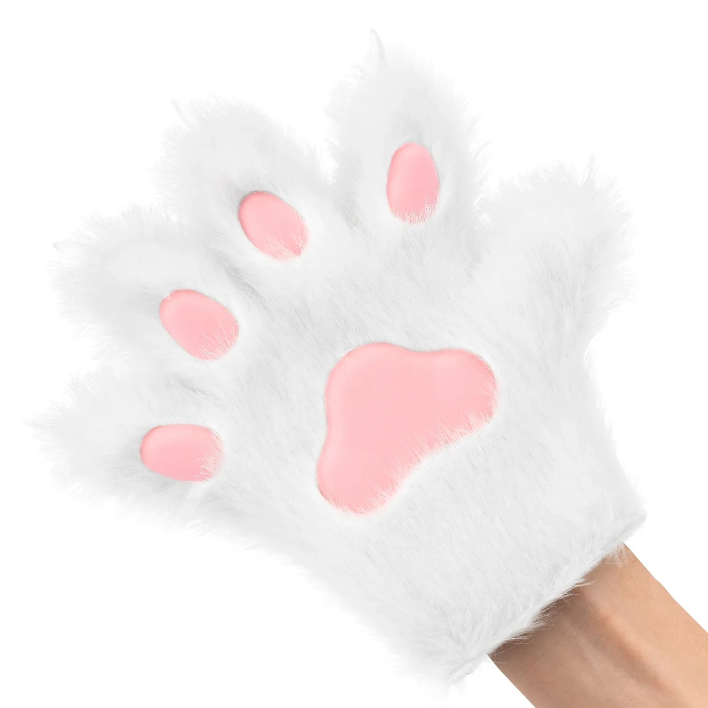 Furry Animal Paw Gloves – Cat, Wolf, Fox, Dog Fluffy Costume Mittens for Kids Cosplay, Halloween & Christmas
