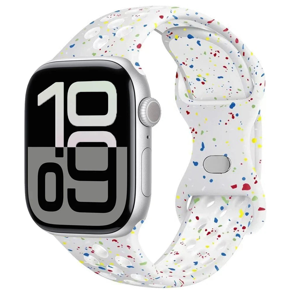 Silicone Apple Watch Strap - Breathable Wristband for Watch 11/10/9/8/7 Ultra 3/2 SE Series 49mm-41mm