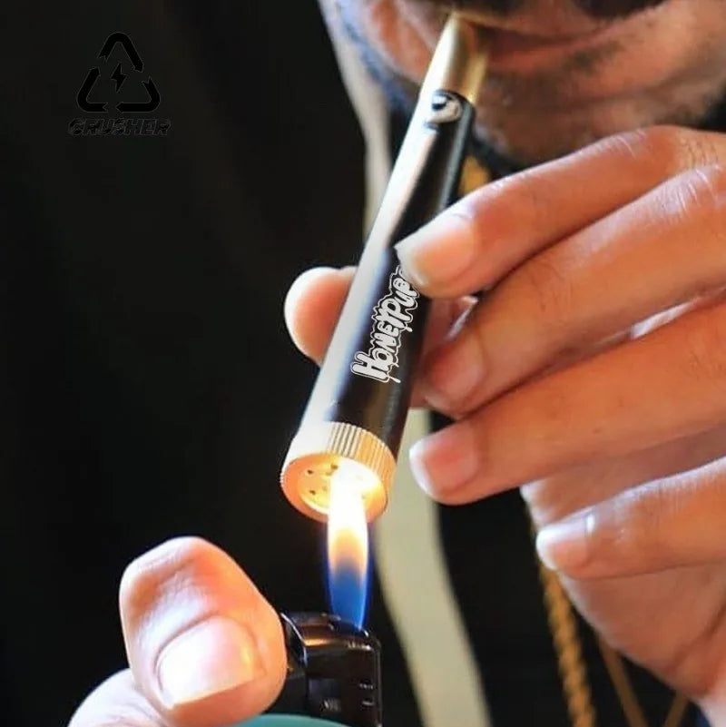 CRUSHER Metal Cone Herb Smoking Pipe – 5MM Activated Carbon Filter, Removable Dry Burning Tobacco Pipe and Smoking Accessory