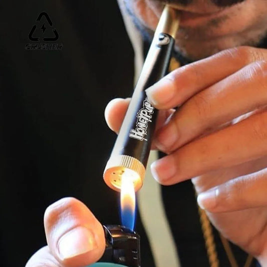 CRUSHER Metal Cone Herb Smoking Pipe – 5MM Activated Carbon Filter, Removable Dry Burning Tobacco Pipe and Smoking Accessory