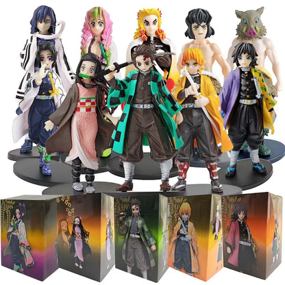 Demon Slayer Kimetsu No Yaiba Action Figures – Tanjirou, Zenitsu & Nezuko PVC Model Toys