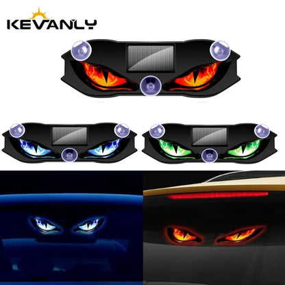 KEVANLY Solar Demon Eye Car Light - Dynamic Flashing Safety Warning & Vehicle Signal Light