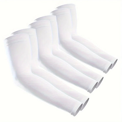 3 Pairs Unisex Sun Protection Arm Sleeves — Breathable Cooling Covers for Outdoor Activities, Cycling, Running & Mountaineering