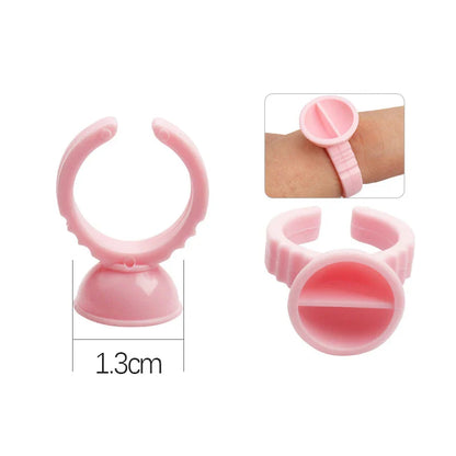 AILEISHI 100PCS Disposable Eyelash Glue Cup Rings – Lash Extension Pigment Holder Tattoo Makeup Tools