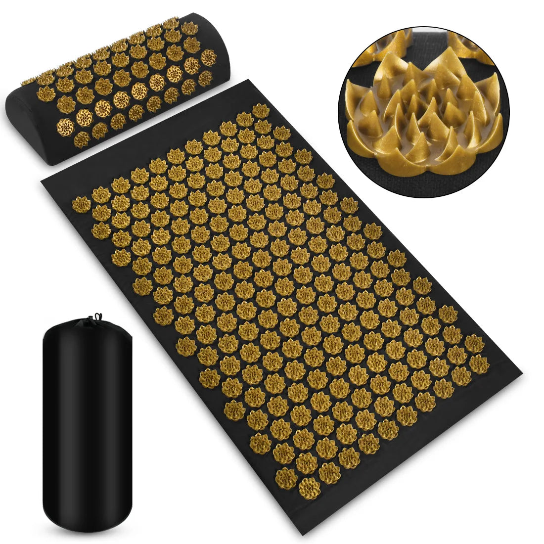 Pranamat Eco Lotus Spike Mat — Acupressure Massage Cushion for Neck, Back & Feet, Kuznetsov Applicator Yoga Therapy