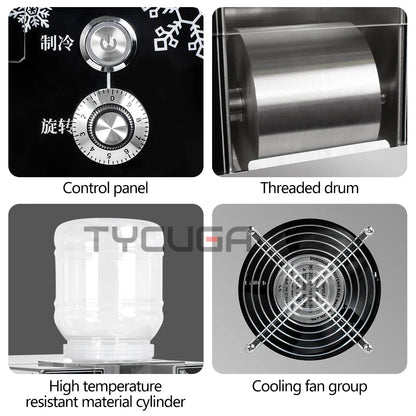 Korea Bingsu Snowflake Ice Shaver Machine – 360W 3L Ice Maker for Dessert, Includes Refrigerant, Ships to Europe, Russia, Mexico