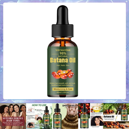 Pure Batana Hair Oil - Natural Hair Growth Treatment for Shine Strengthening Split End Repair and Scalp Care