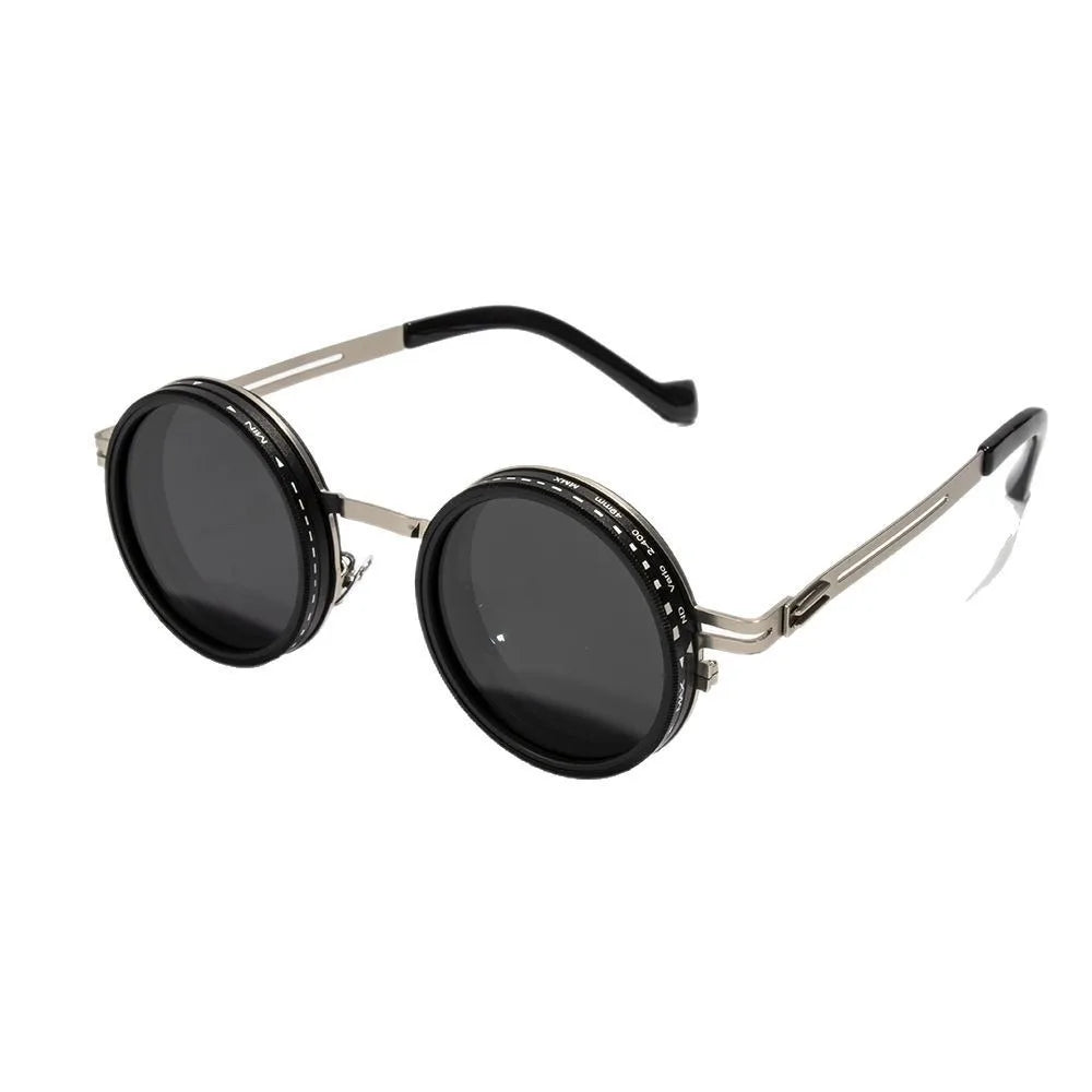 2025 Unisex Handmade ND9 Adjustable Sunglasses – Rotating Lenses with Dimming & Brightness Control