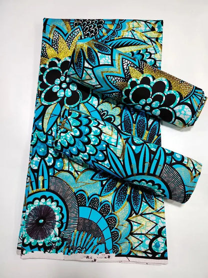 100% Cotton African Wax Print Fabric - High Quality Ankara Fabric 6 Yards