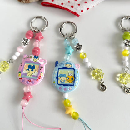 Tamagotchi Phone Strap - Y2K Retro Digital Pet Beaded Keychain Charm for Girls