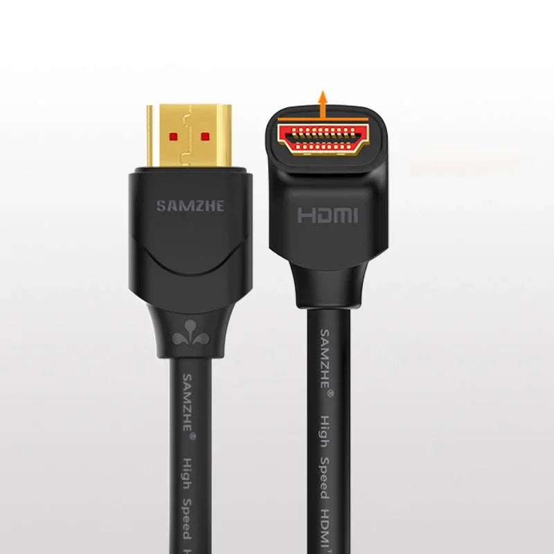 SAMZHE HDMI 2.0 Cable - 4K 60Hz High Speed 90/270 Degree Angled Cord for TV, PC, Xbox & PS5