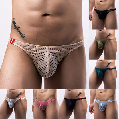 Men’s Ultra-Thin Breathable Underwear – Soft High Elastic Low Waist U-Convex Sexy Briefs Panties Comfort Fit