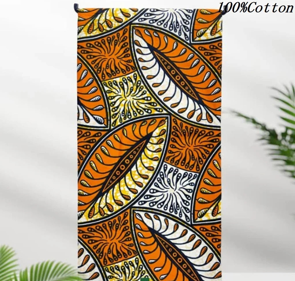 African Ankara Wax Print Fabric - 100% Cotton Batik Material for Sewing & Wholesale 6 Yards