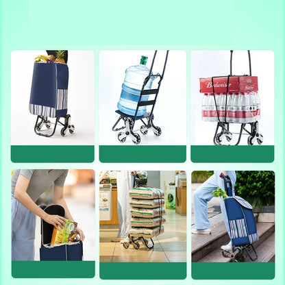 Lightweight Folding Grocery Shopping Trolley – Hand-Pull Cart for Household & Outdoor Travel