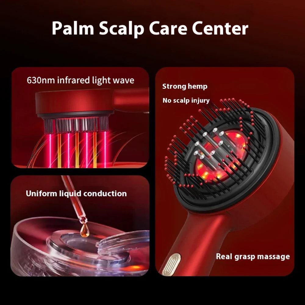 Electric Scalp Massage Comb – Red Light Therapy Hair Growth Brush with Vibration, Anti-Hair Loss & Oil Applicator