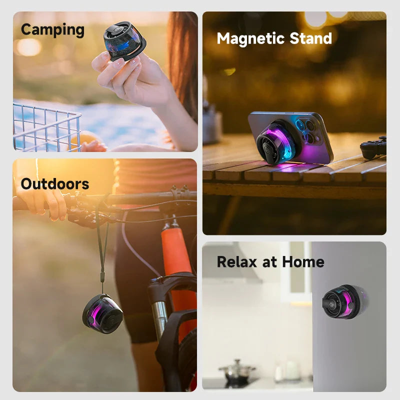 Edifier HECATE G200 Magnetic Portable Bluetooth Speaker | Mini Sound Box with Bluetooth 5.3 | RGB Lighting & Phone Holder | True Wireless Experience