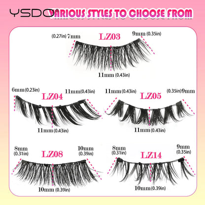YSDO Winged Magnetic 3D Mink Eyelashes – Reusable Long-Lasting False Lashes, No Glue Needed with Tweezers for Makeup