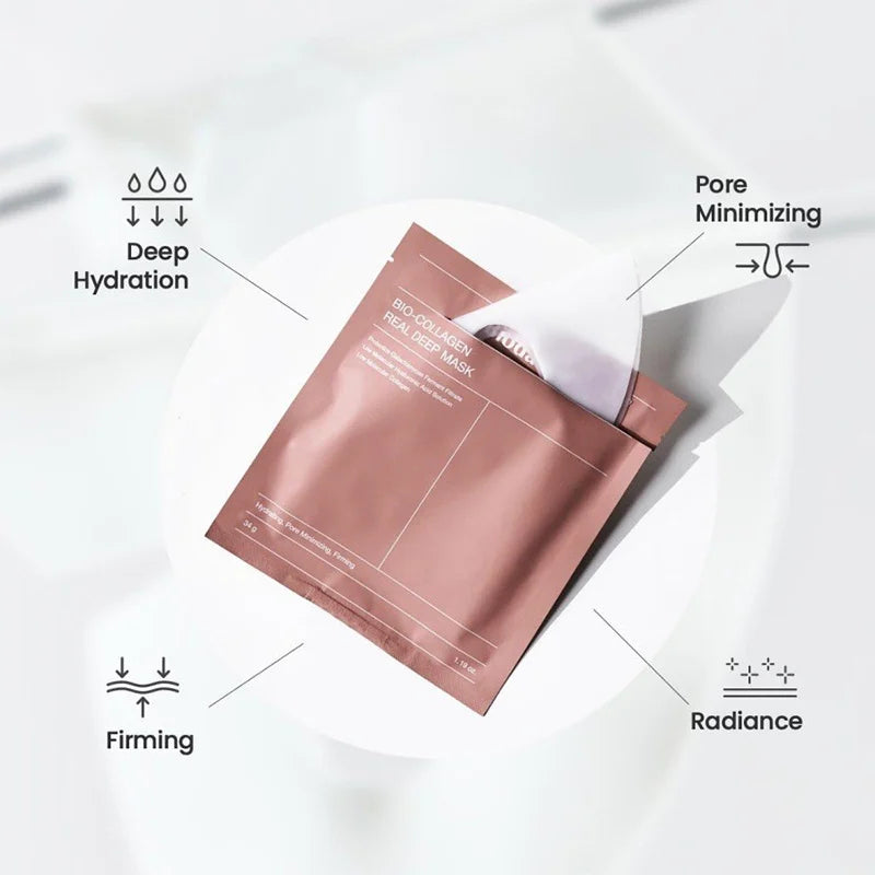 Bio Collagen Face Mask – 20/10/5PCs Shrink Pores, Deep Hydrating Overnight Mask for Moisturizing, Brightening & Skin Care