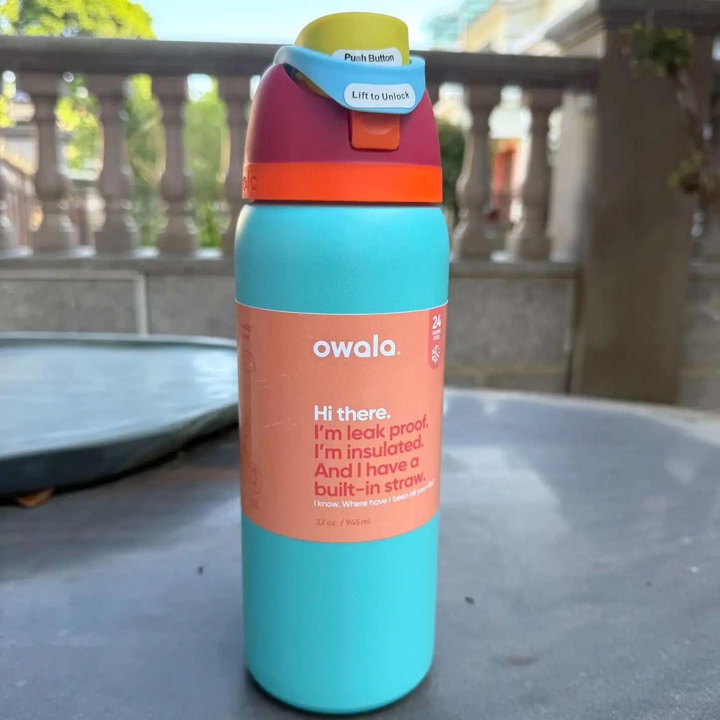 32oz Insulated Stainless Steel Water Bottle with Straw – BPA-Free Sports Bottle, Perfect for Travel