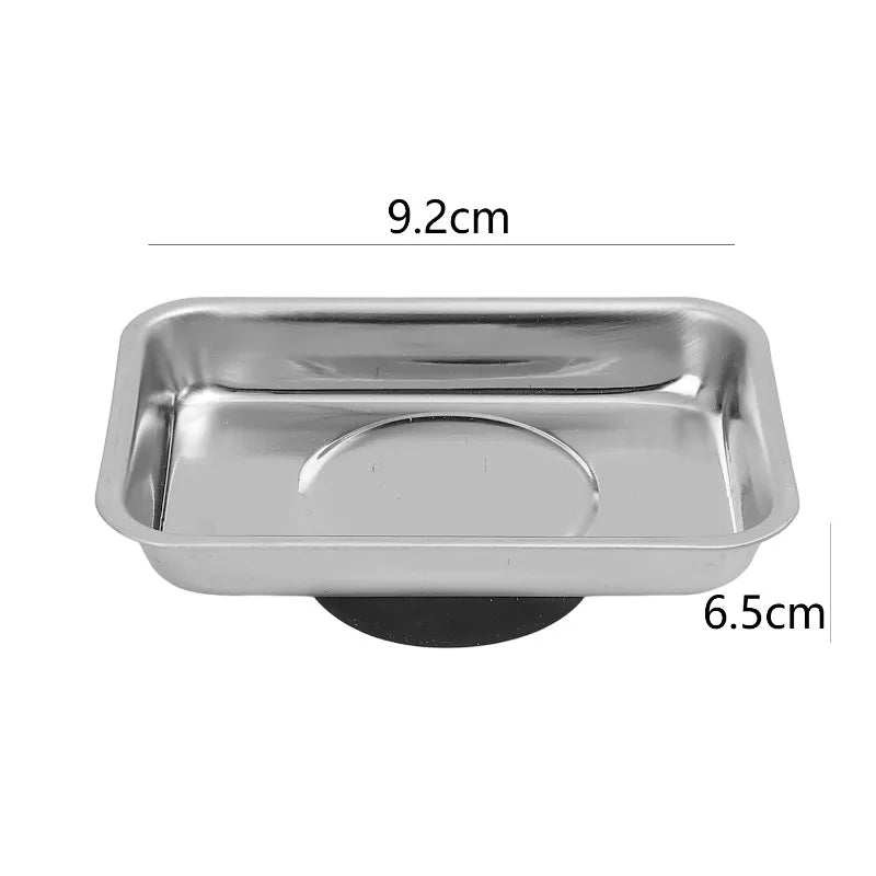 Rectangular Magnetic Parts Tray - Stainless Steel Screw Bowl Organizer for Nuts, Bolts, Hardware & Tool Storage