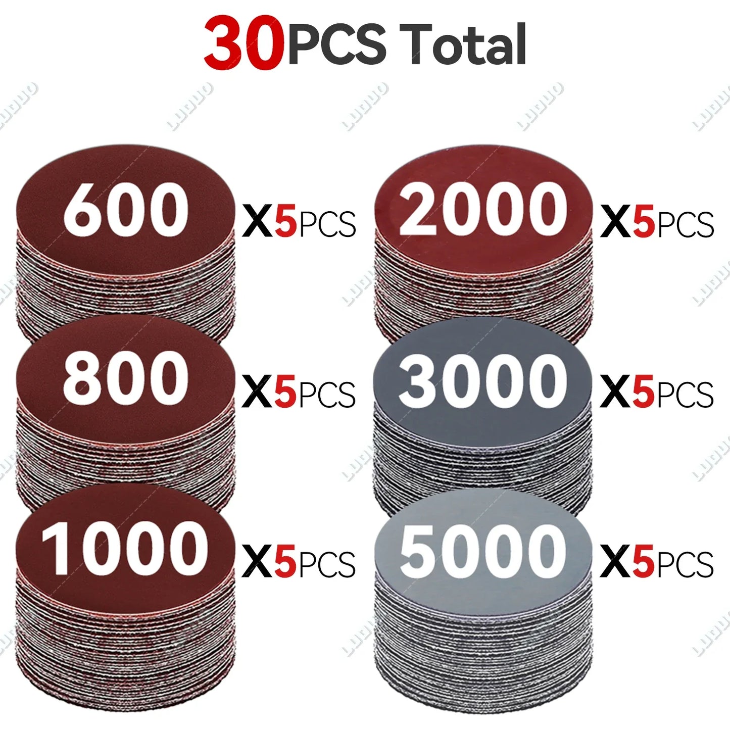 3–7 Inch Sandpaper & Polishing Sponge Set 100–5000 Grit – Car Headlight Restoration Buffing Discs for Waxing, Sanding & Polishing