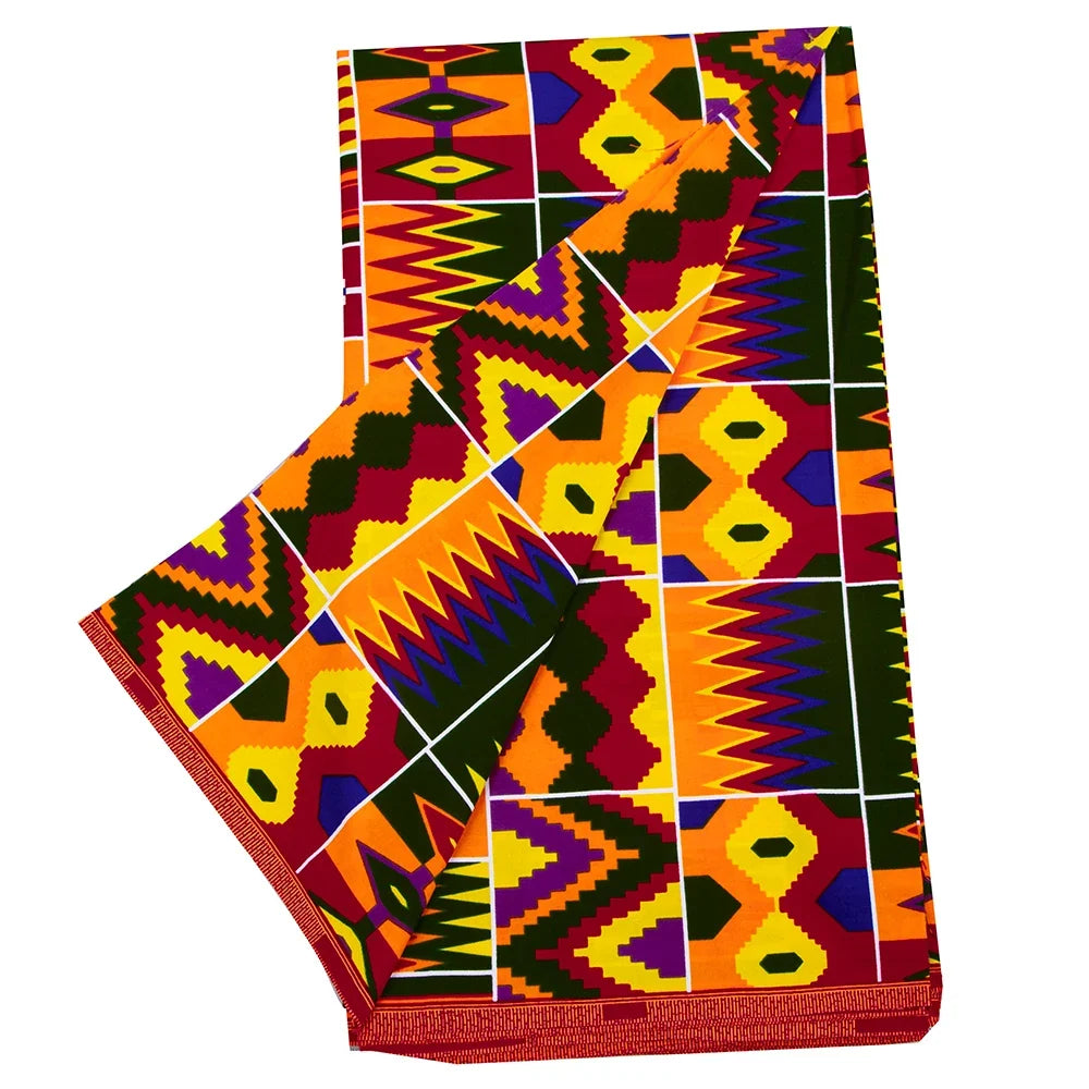 African Ankara Wax Print Fabric - 100% Cotton Real Wax African Patchwork Material for Dresses A-29