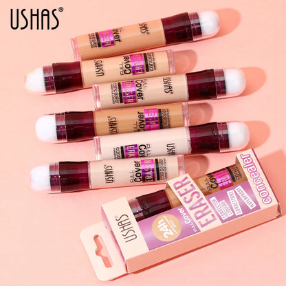 USHAS Sponge Head Concealer – Black Circles, Tear Marks, Acne & Skin Imperfections Waterproof Foundation Makeup Eraser