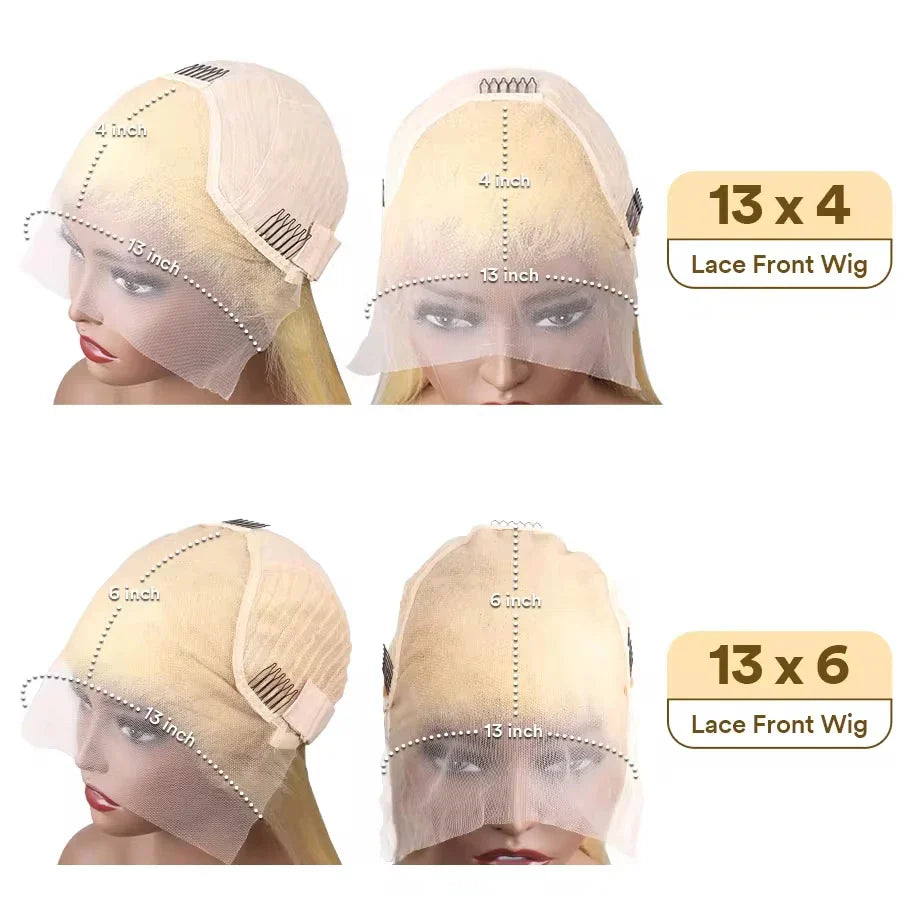 613 Honey Blonde Body Wave HD Lace Front Wig – 13x6 Transparent Lace, 13x4 Glueless Human Hair Wig, 180 Density for Women
