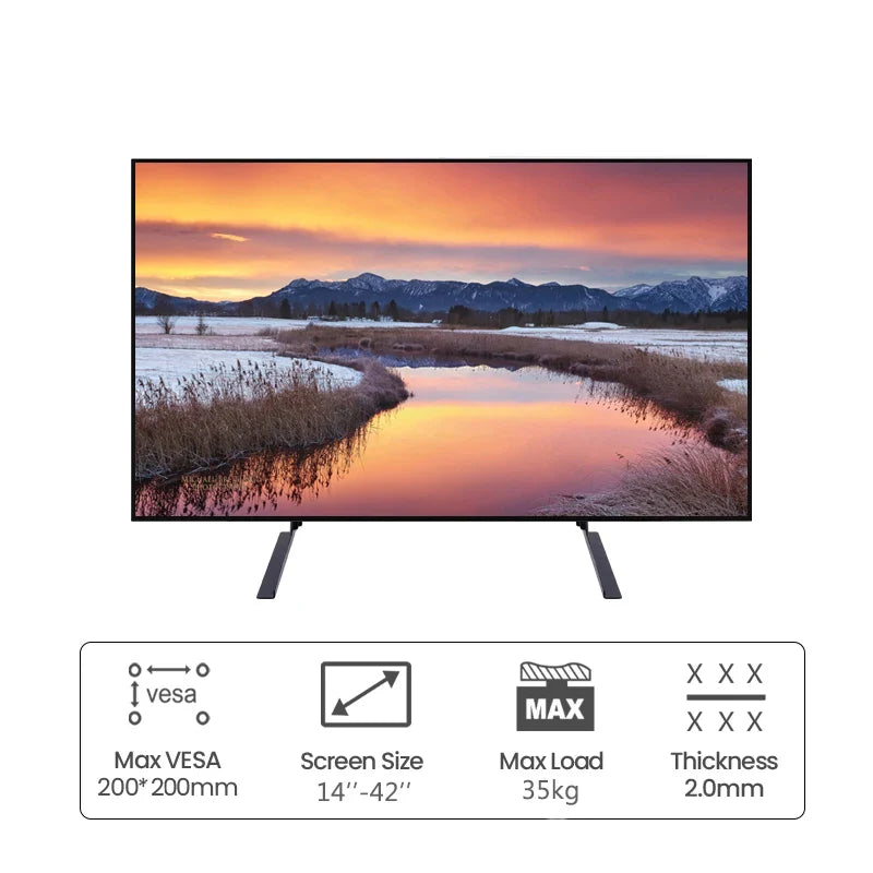 BEISHI Universal Table Top TV Stand for 14-42 Inch LCD/LED/OLED TVs - Pedestal Feet for Flat & Curved Screens