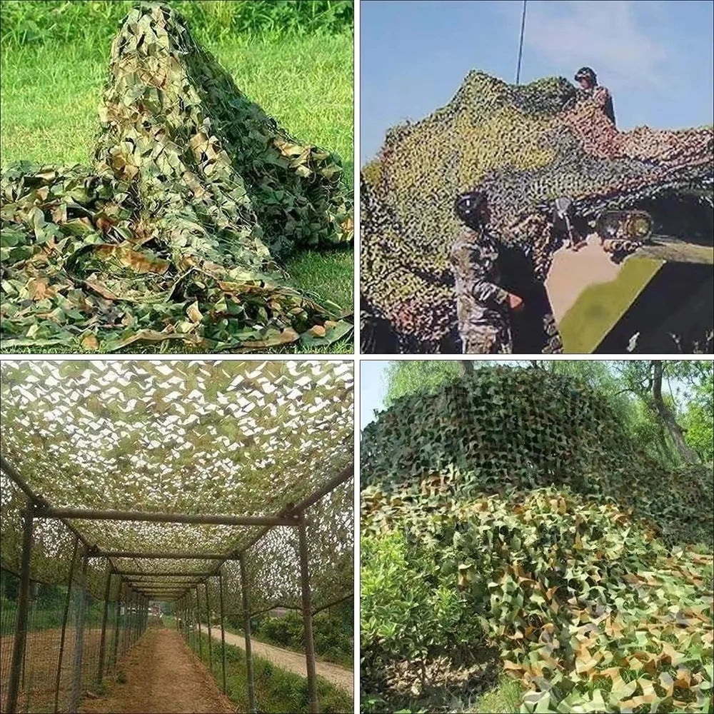 Camouflage Netting - Outdoor Hunting Shade Mesh for Car Tent Awning Camping & Forest Concealment