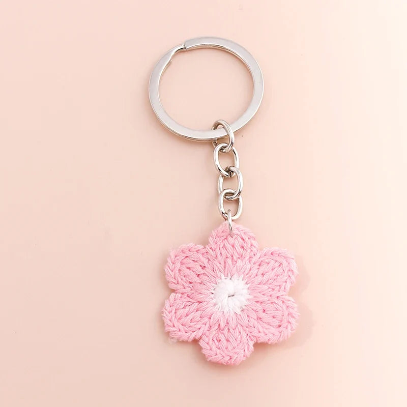 Sakura Flower Enamel Keychain - Colorful Cute Key Ring Handbag Accessory Gift for Women & Girls